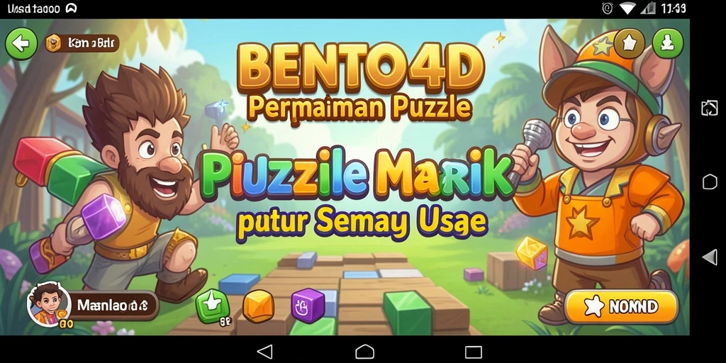 Tampilan screenshot BENTO4D menampilkan tantangan teka-teki yang menarik.