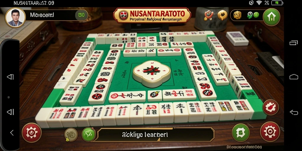 Tampilan gameplay seru NUSANTARATOTO dalam permainan Mahjong.