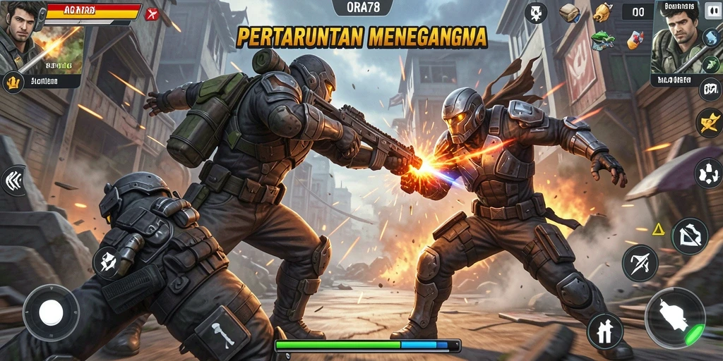 Tampilan gameplay ORA78 yang penuh aksi dan seru.