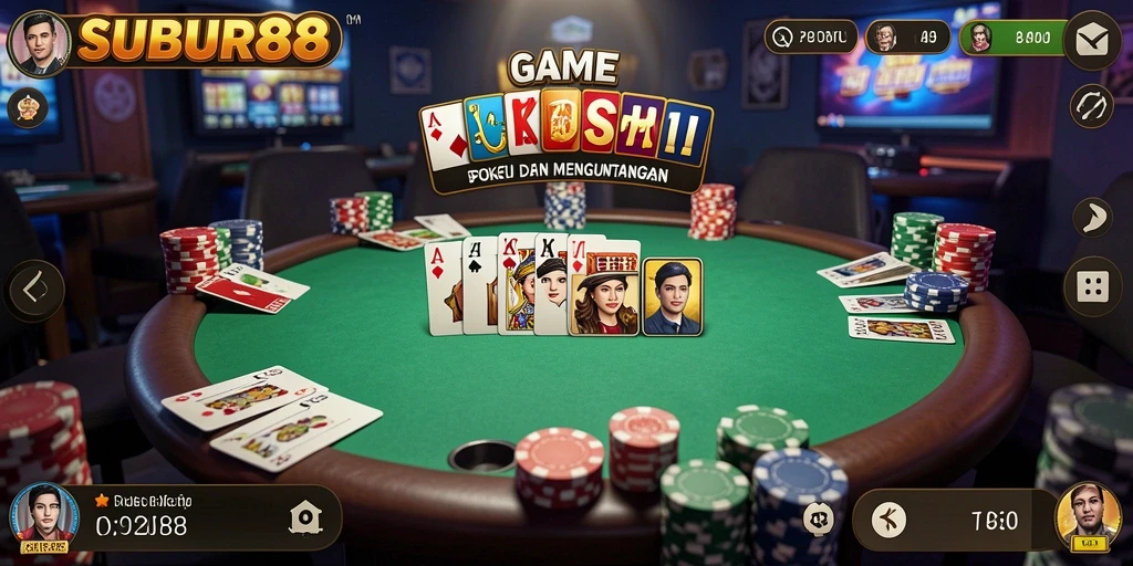 Screenshot gameplay SUBUR88 yang menampilkan momen seru permainan poker.