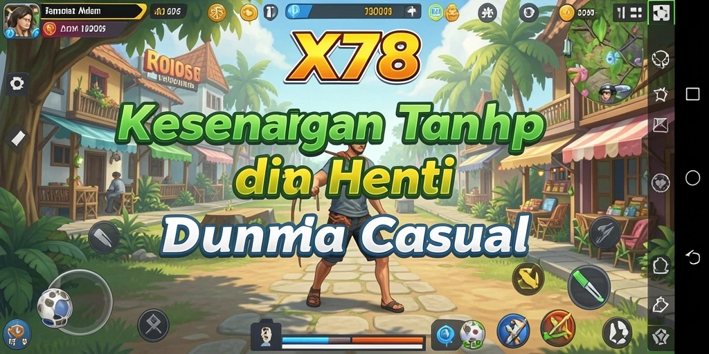 Tangkapan layar utama X78 menunjukkan gameplay menarik dalam kategori casual.